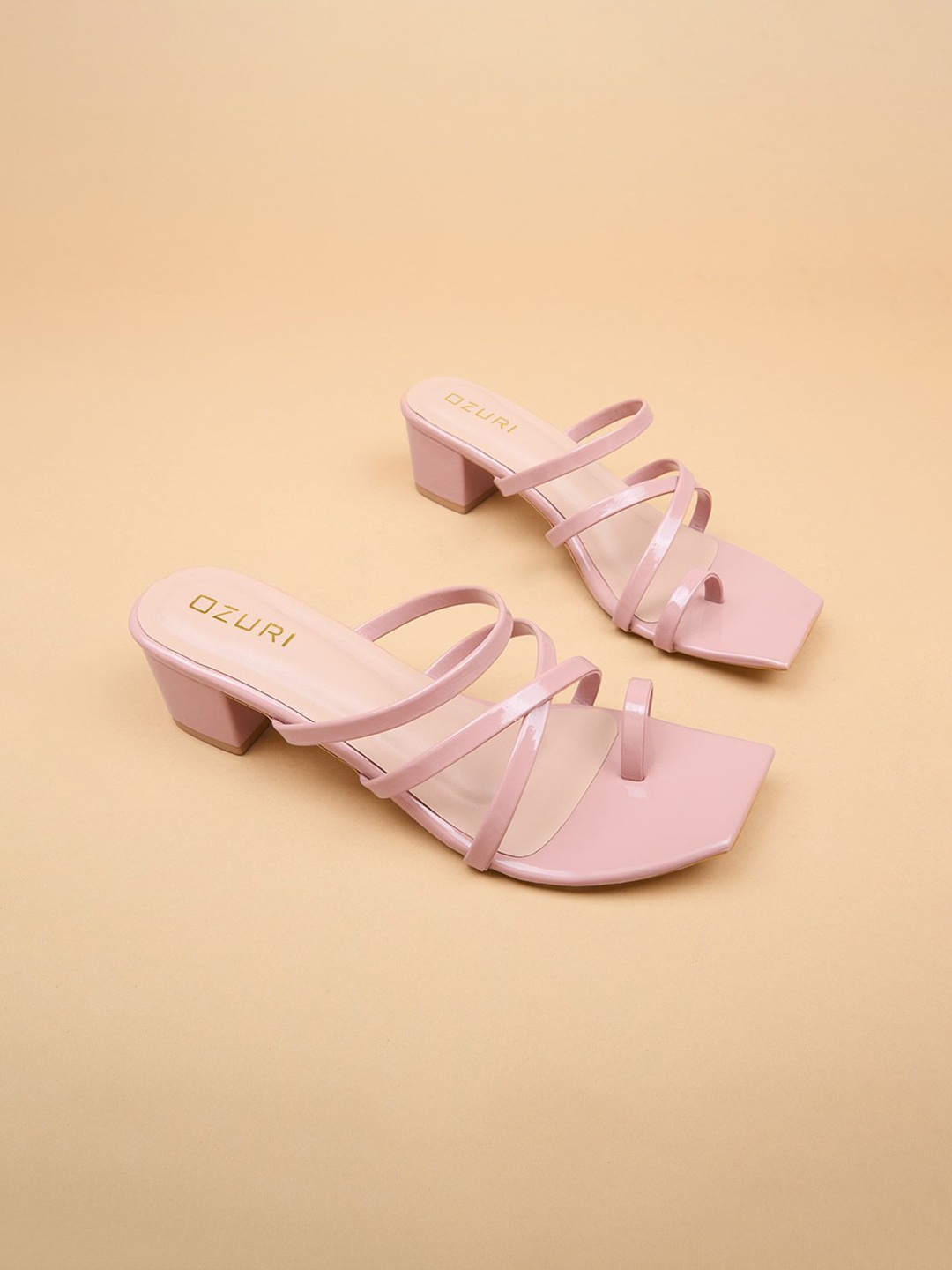 

Ozuri Synthetic Block Heel Sandals, Peach