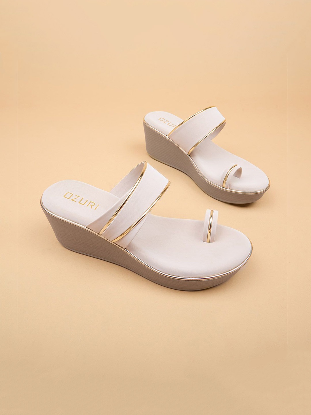 

Ozuri Synthetic Wedge Heel Sandals, Beige