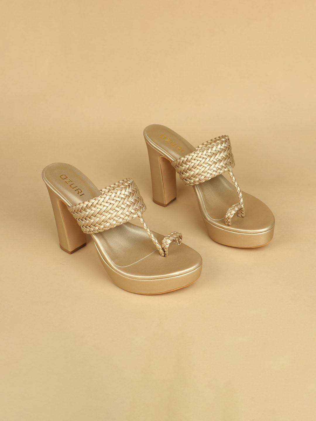 

Ozuri Women Block Heels Sandals, Gold