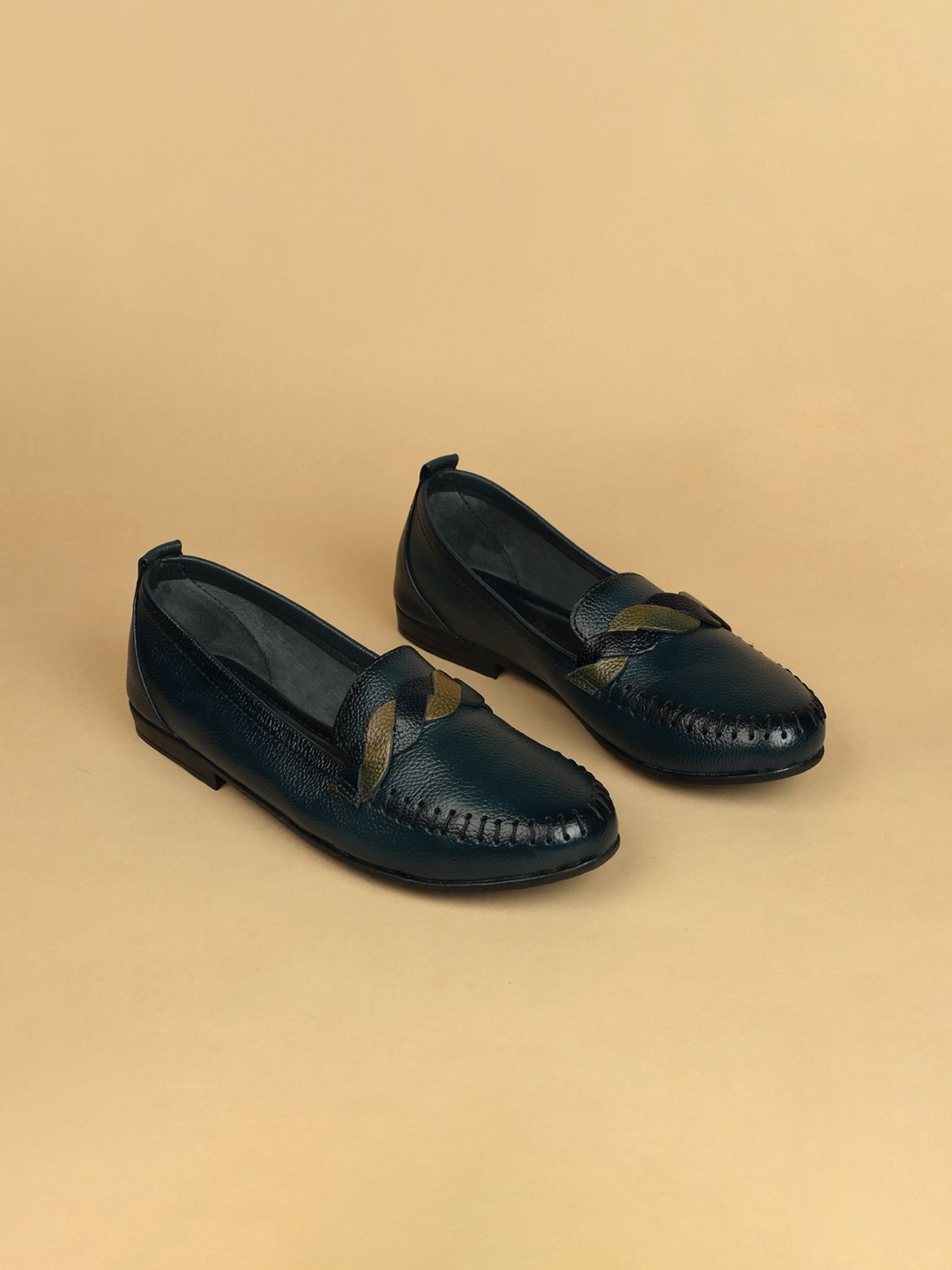 

Ozuri Leather Block Heel Pumps, Navy blue