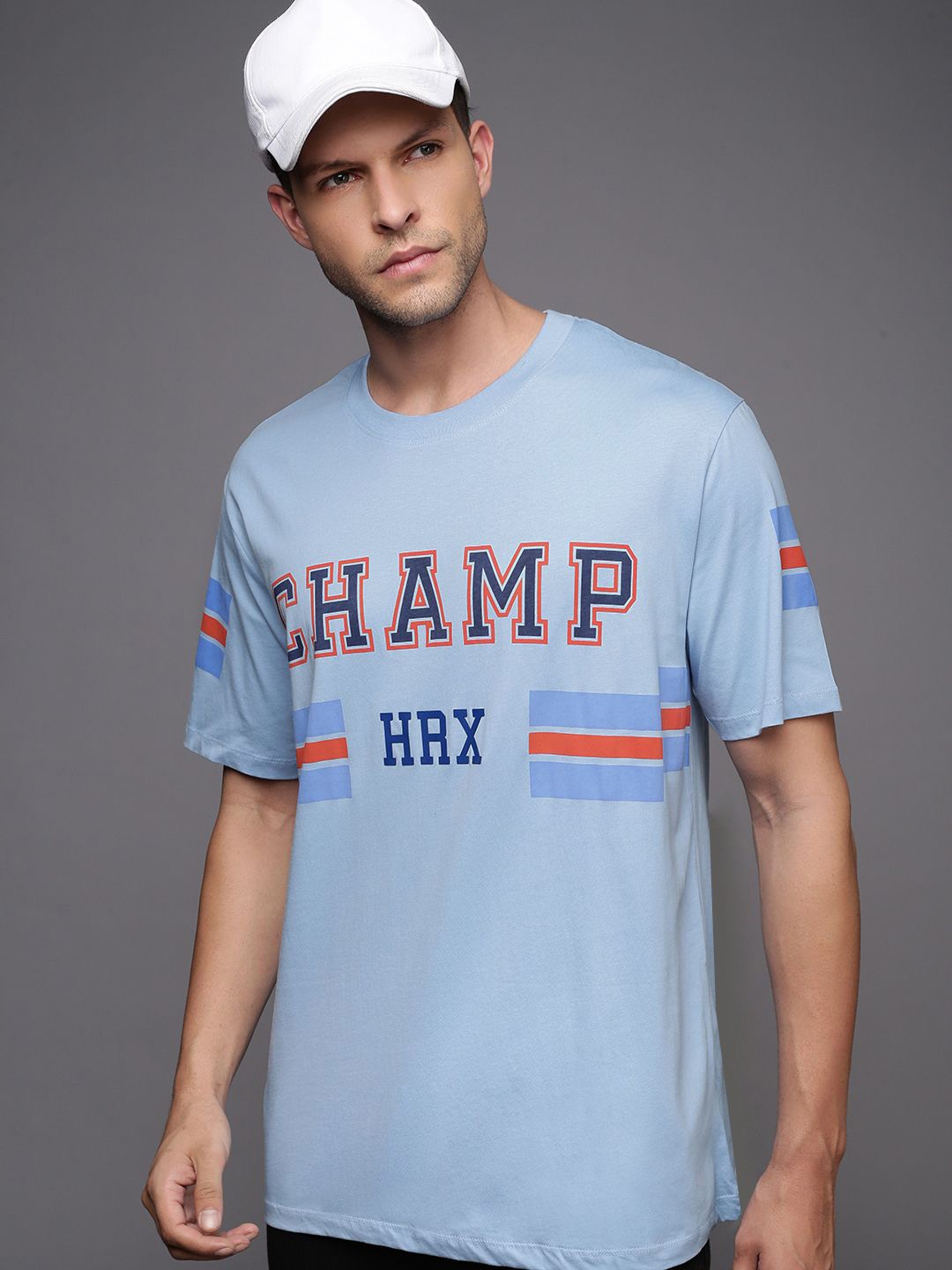 

HRX by Hrithik Roshan Men Typography Printed Round Neck T-shirt, Blue