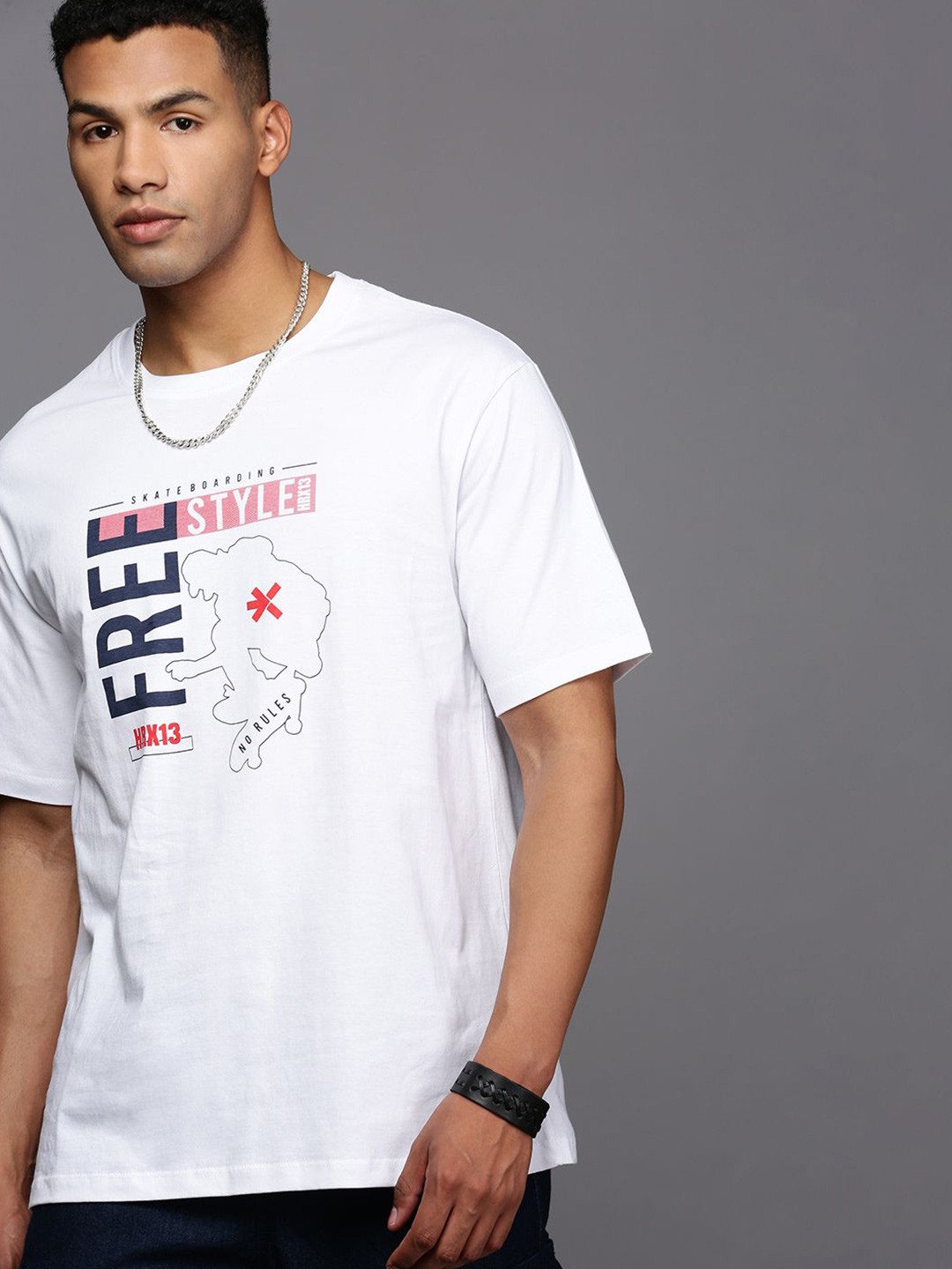 

HRX by Hrithik Roshan Men Typography Printed Round Neck T-shirt, White