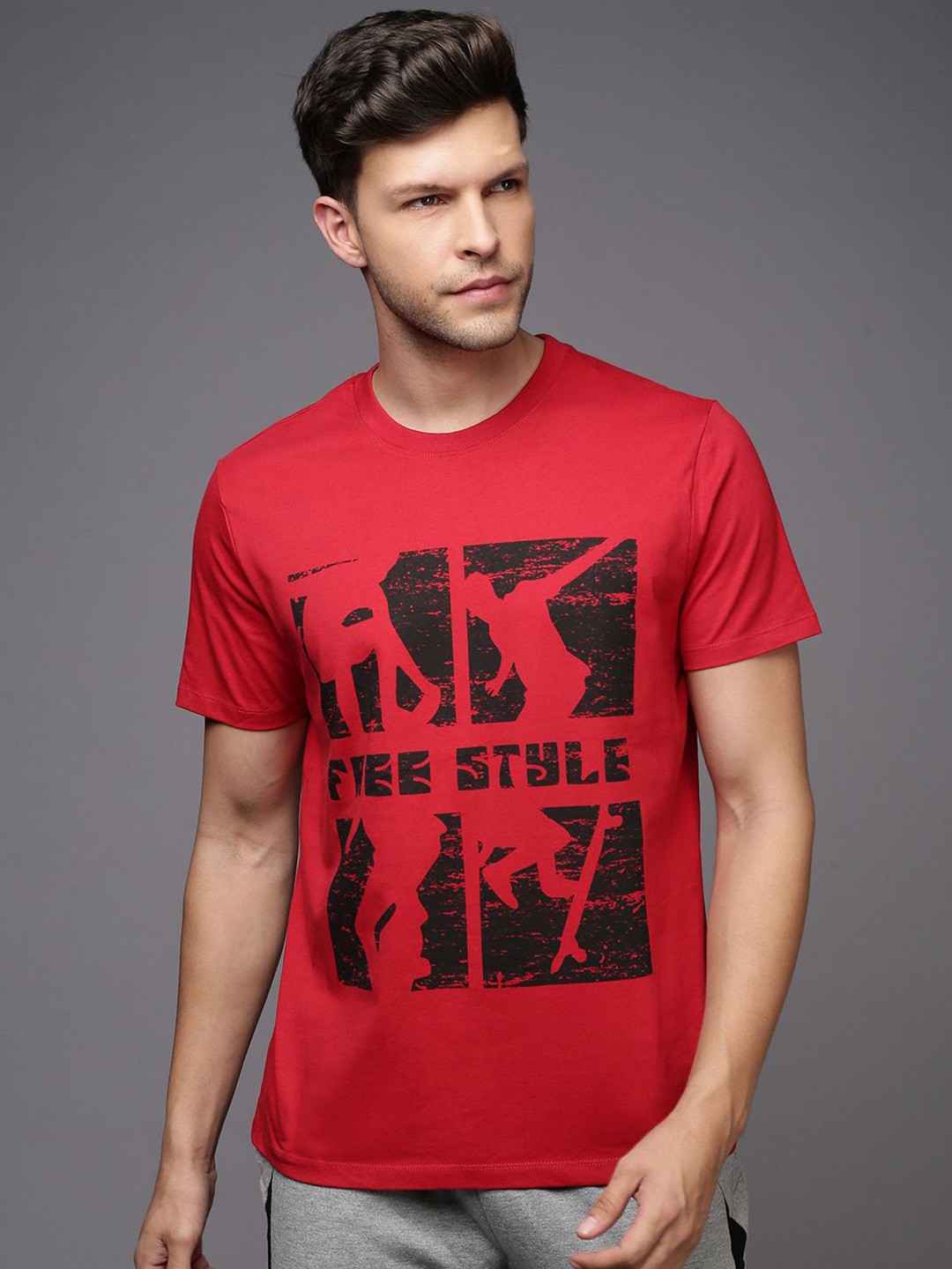 

HRX by Hrithik Roshan Men Graphic Printed Round Neck T-shirt, Red