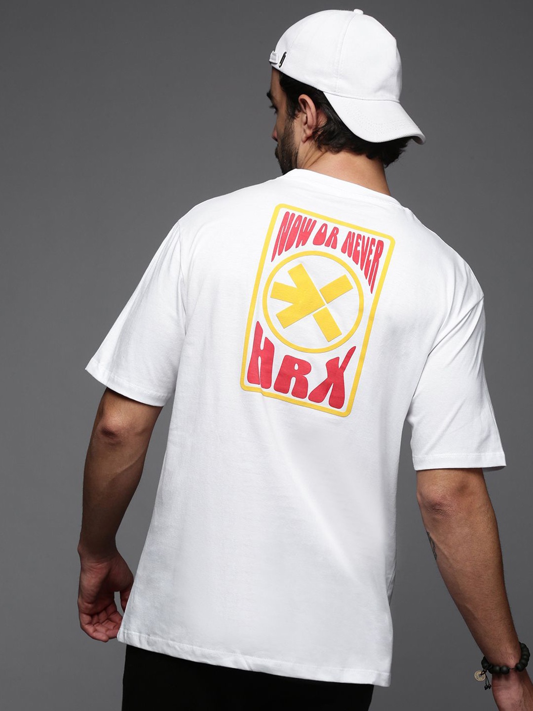 

HRX by Hrithik Roshan Men Typography Printed Round Neck T-shirt, White