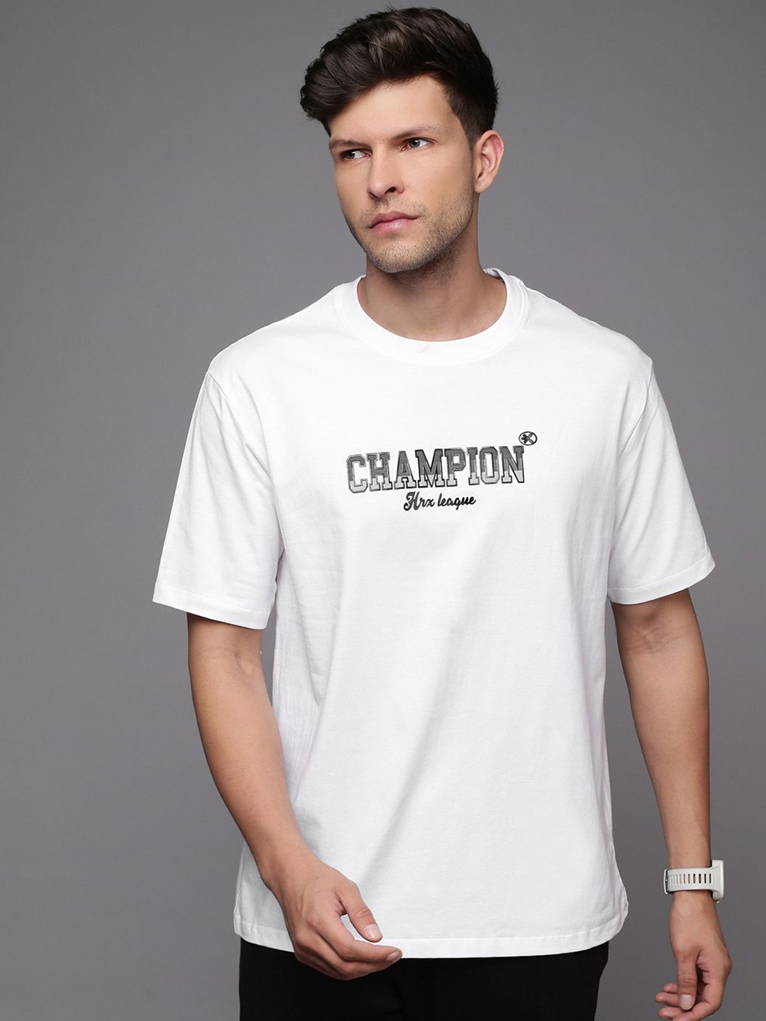 

HRX by Hrithik Roshan Men Typography Printed Round Neck T-shirt, White