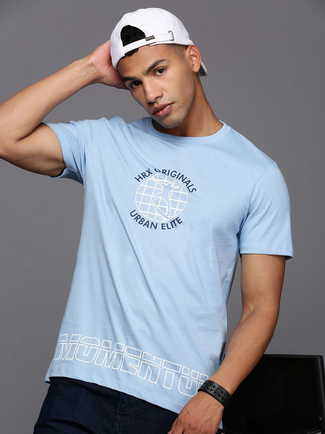 

HRX by Hrithik Roshan Men Typography Printed Round Neck T-shirt, Blue