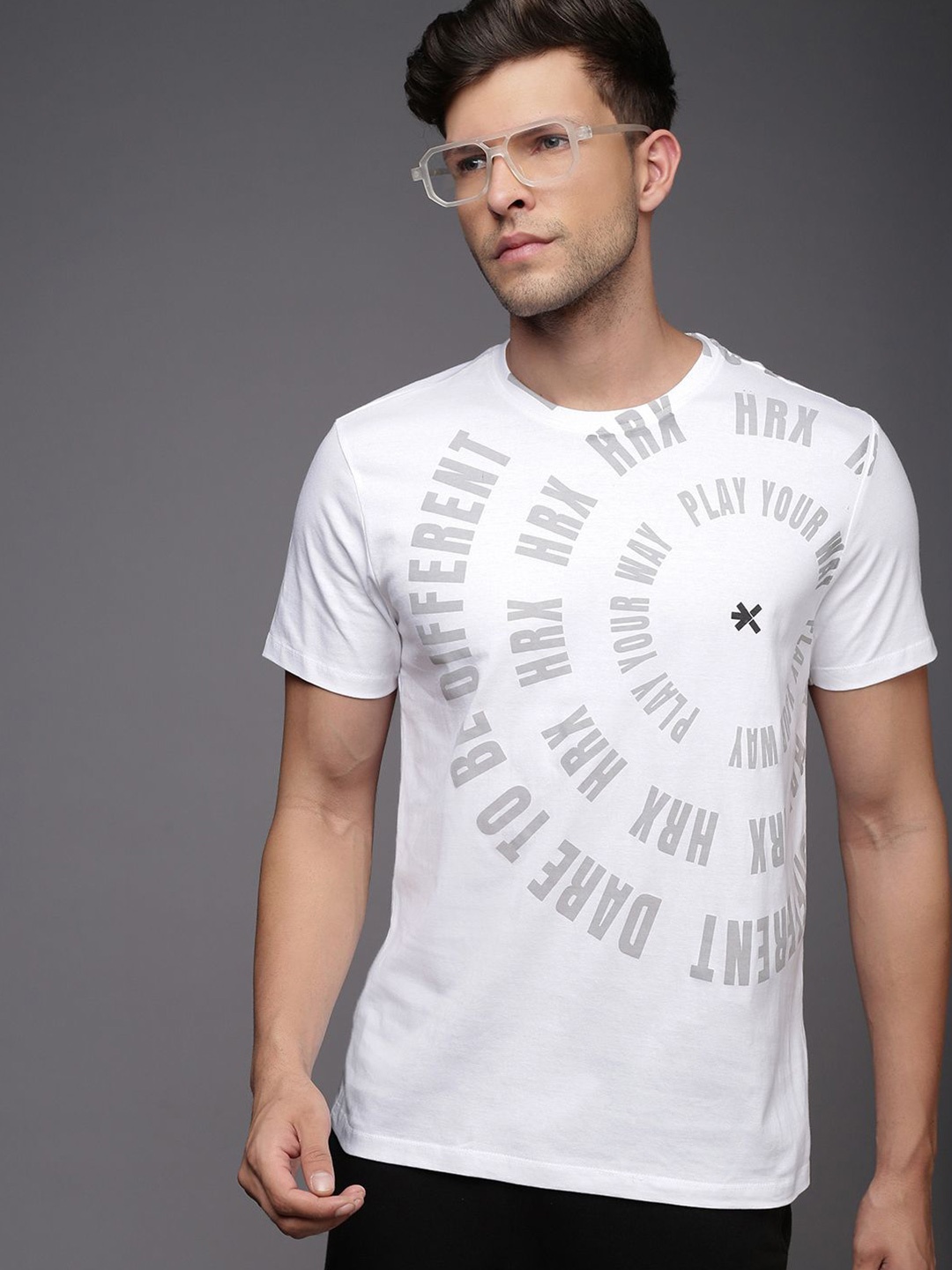 

HRX by Hrithik Roshan Men Typography Printed Round Neck T-shirt, White