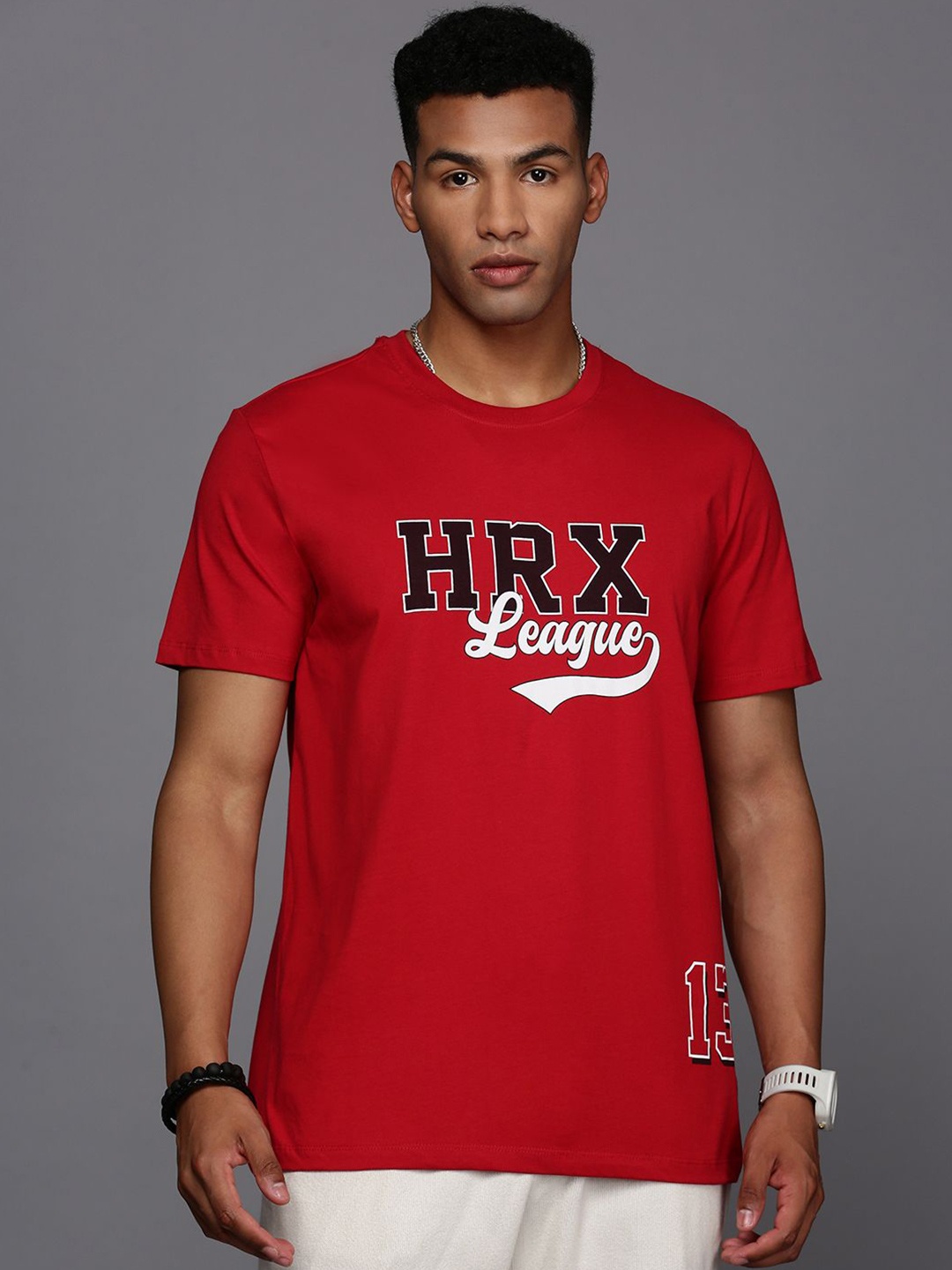 

HRX by Hrithik Roshan Men Typography Printed Round Neck T-shirt, Red