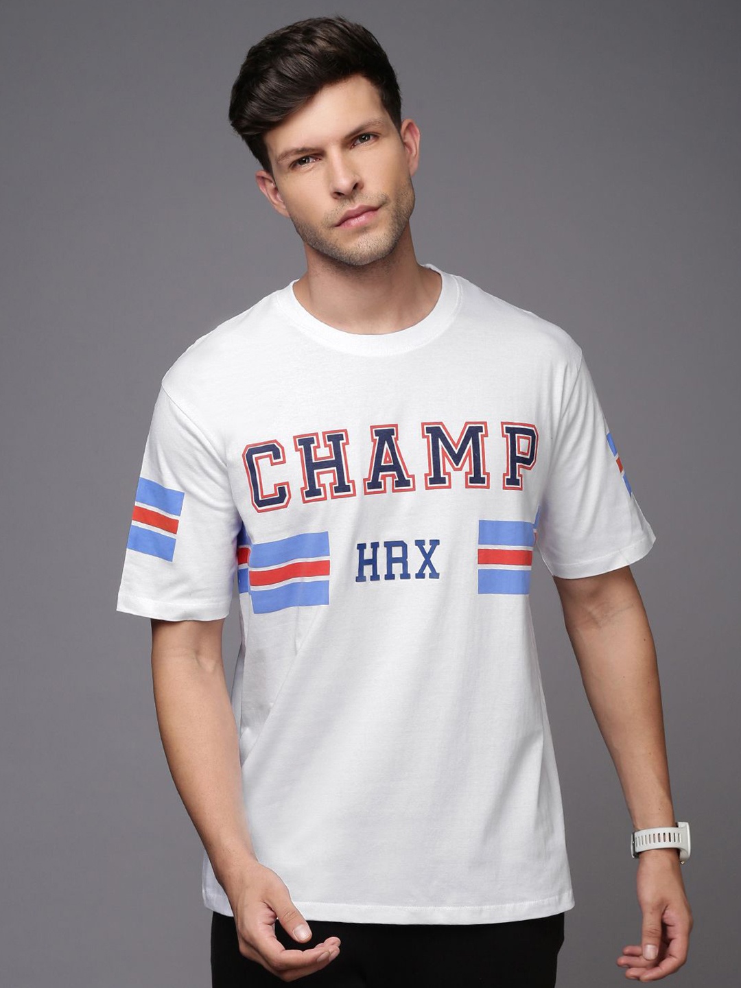 

HRX by Hrithik Roshan Men Typography Printed Round Neck T-shirt, White