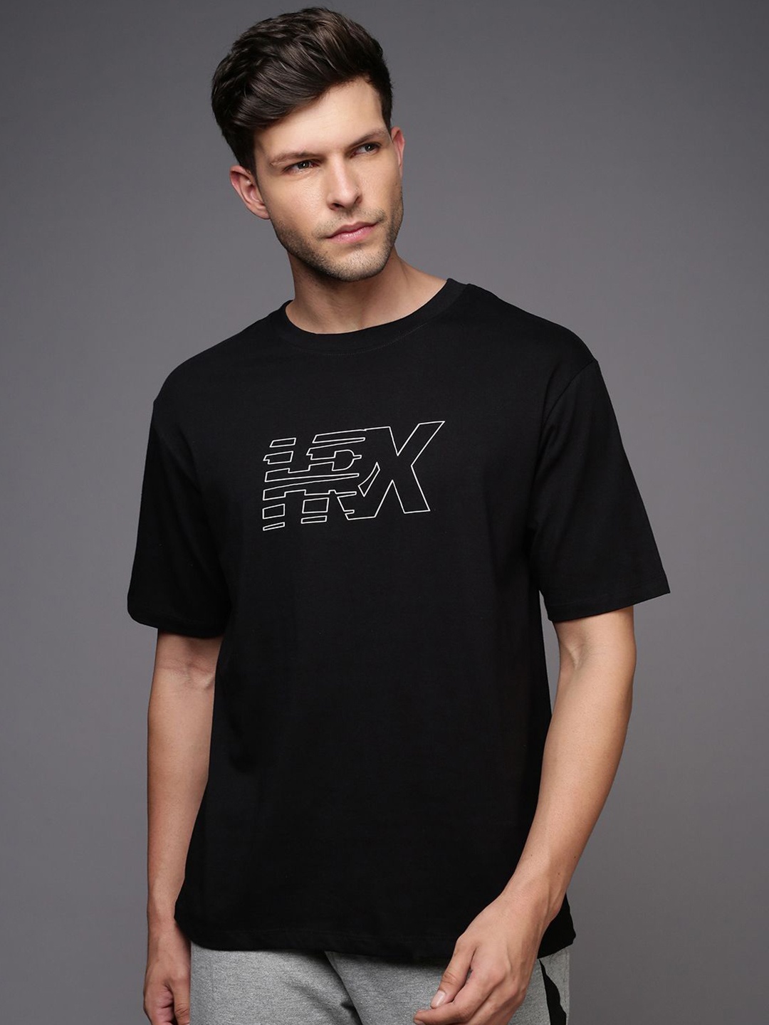 

HRX by Hrithik Roshan Men Printed Round Neck T-shirt, Black