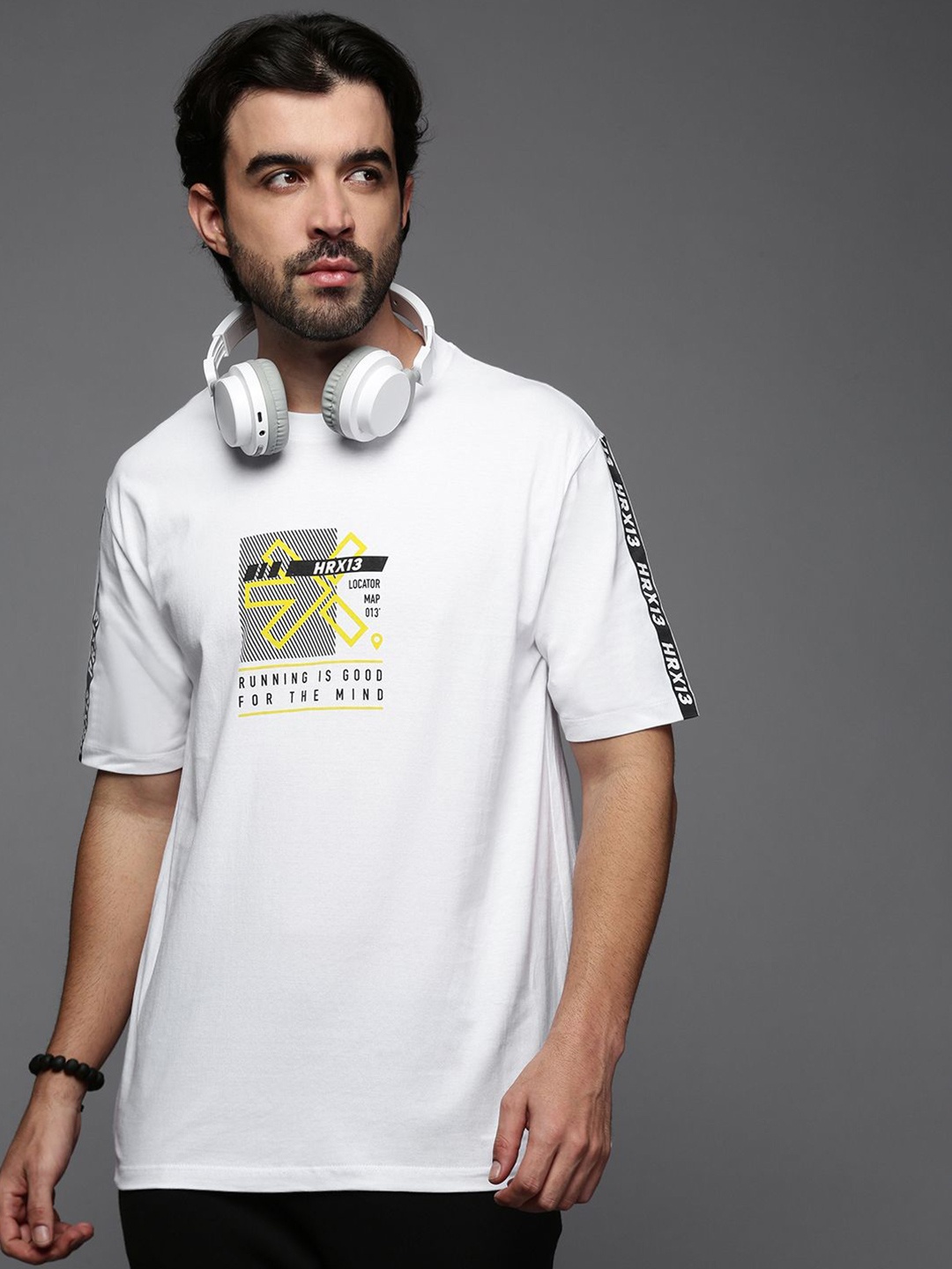 

HRX by Hrithik Roshan Men Typography Printed Round Neck T-shirt, White