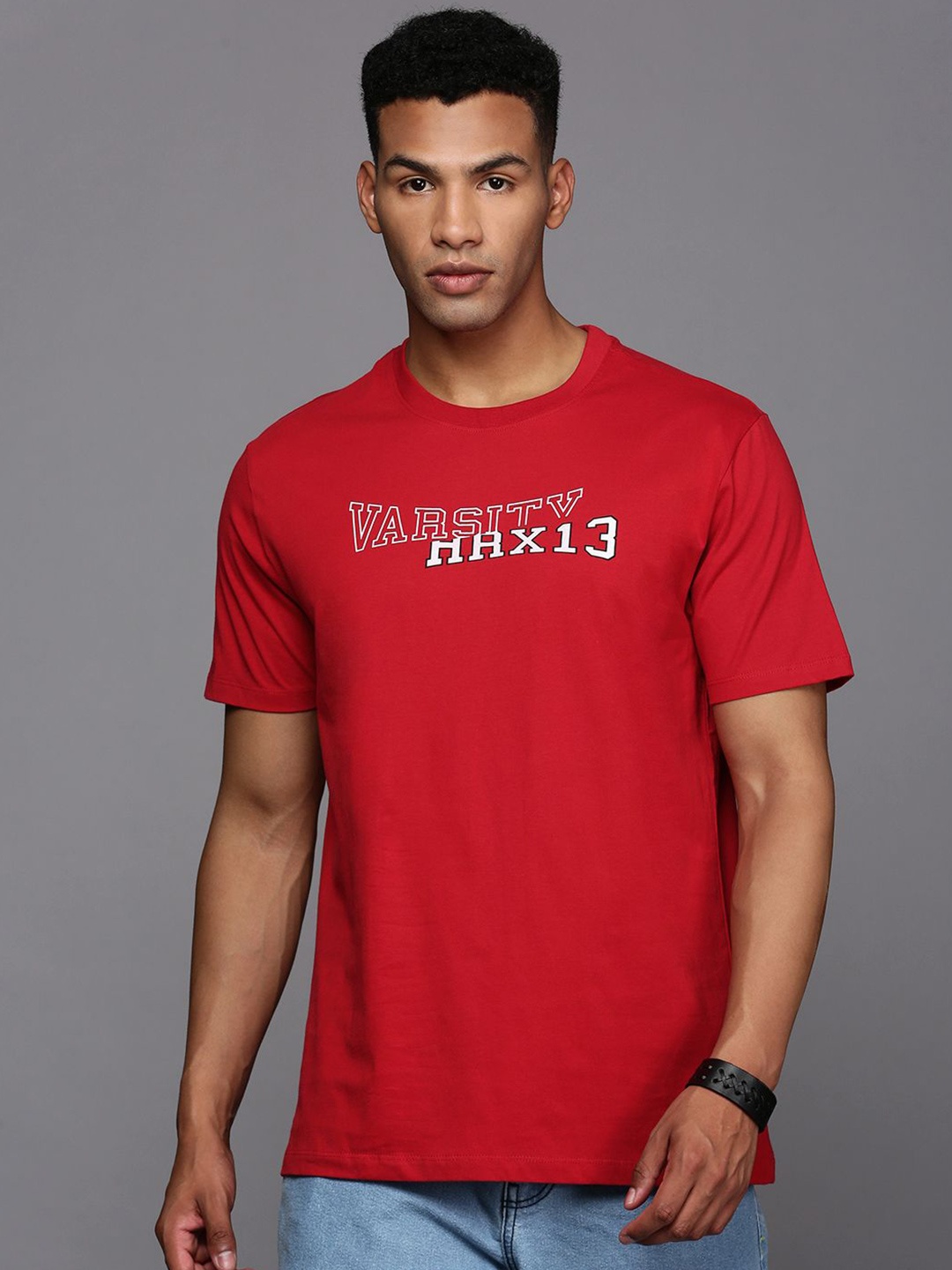 

HRX by Hrithik Roshan Men Typography Printed Round Neck T-shirt, Red