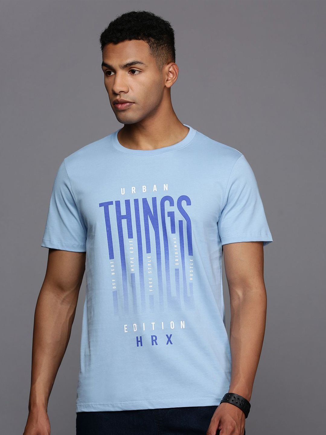 

HRX by Hrithik Roshan Men Typography Printed Round Neck T-shirt, Blue