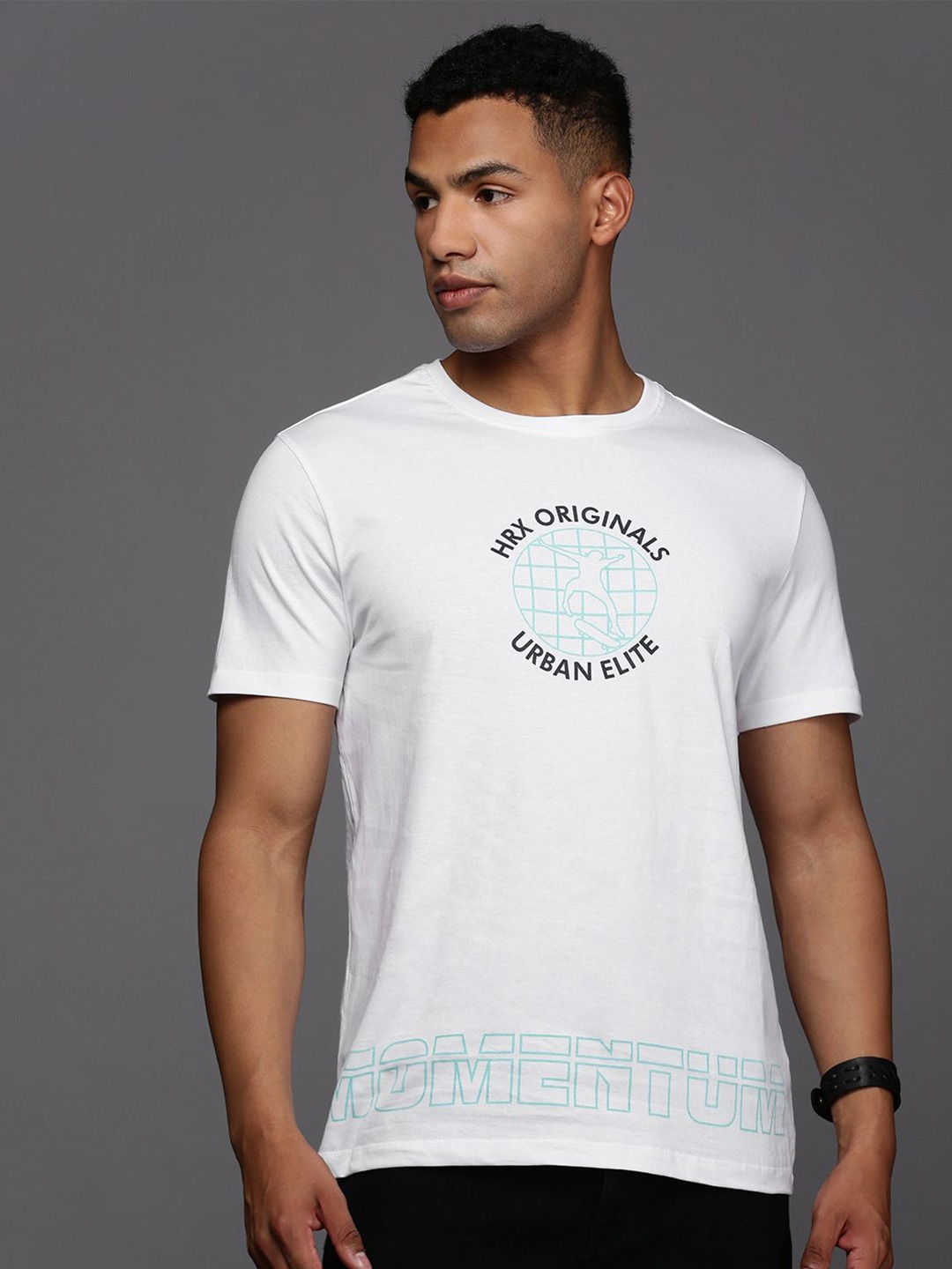 

HRX by Hrithik Roshan Men Typography Printed Round Neck T-shirt, White