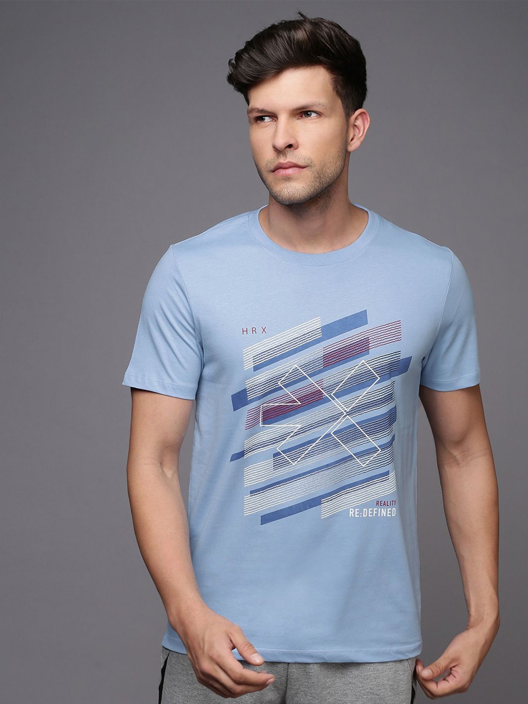 

HRX by Hrithik Roshan Men Graphic Printed Round Neck T-shirt, Blue