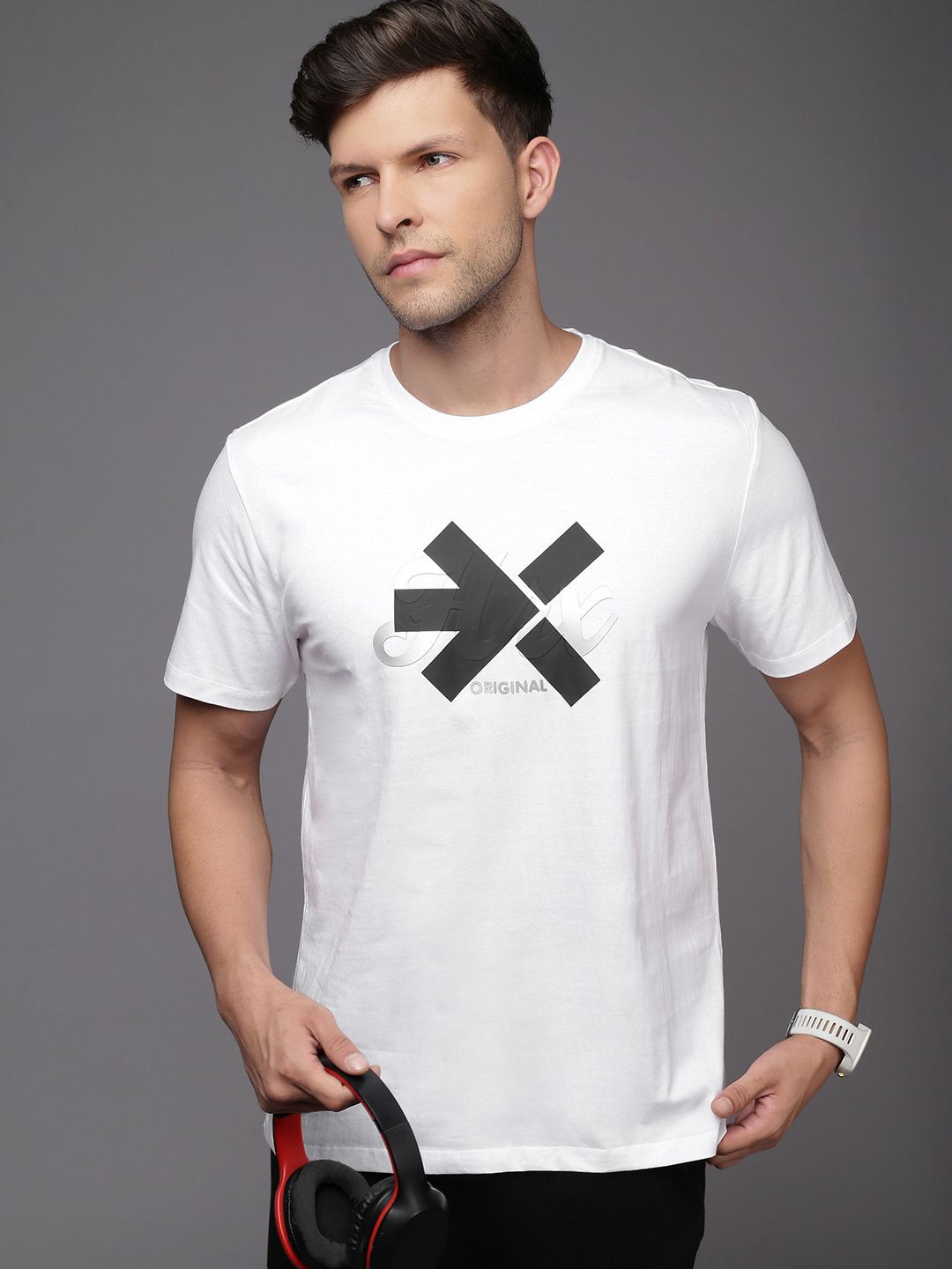 

HRX by Hrithik Roshan Men Typography Printed Round Neck T-shirt, White