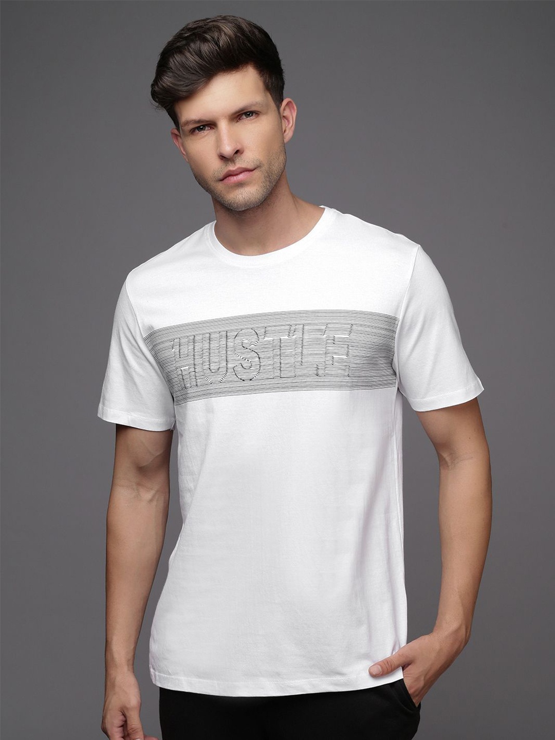 

HRX by Hrithik Roshan Men Typography Printed Round Neck T-shirt, White