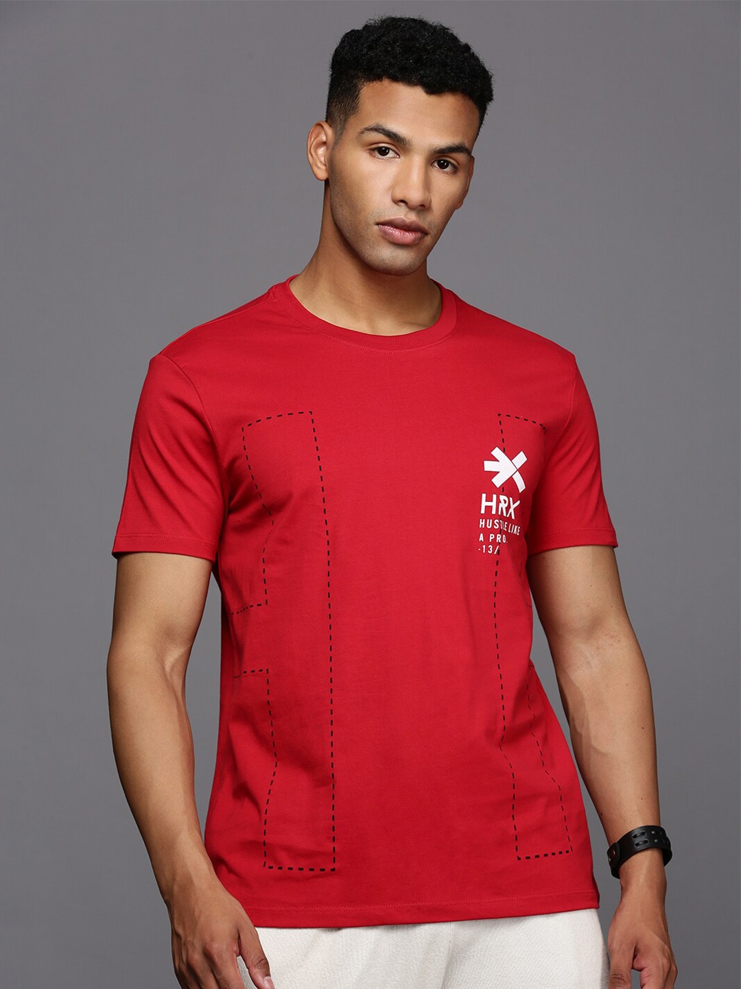 

HRX by Hrithik Roshan Men Typography Printed Round Neck T-shirt, Red