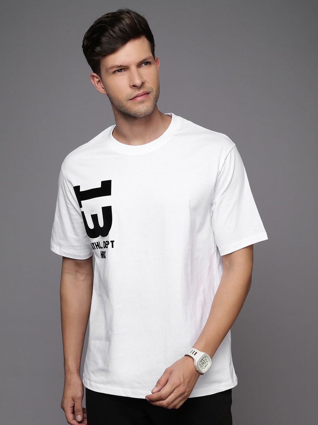 

HRX by Hrithik Roshan Men Typography Printed Round Neck T-shirt, White