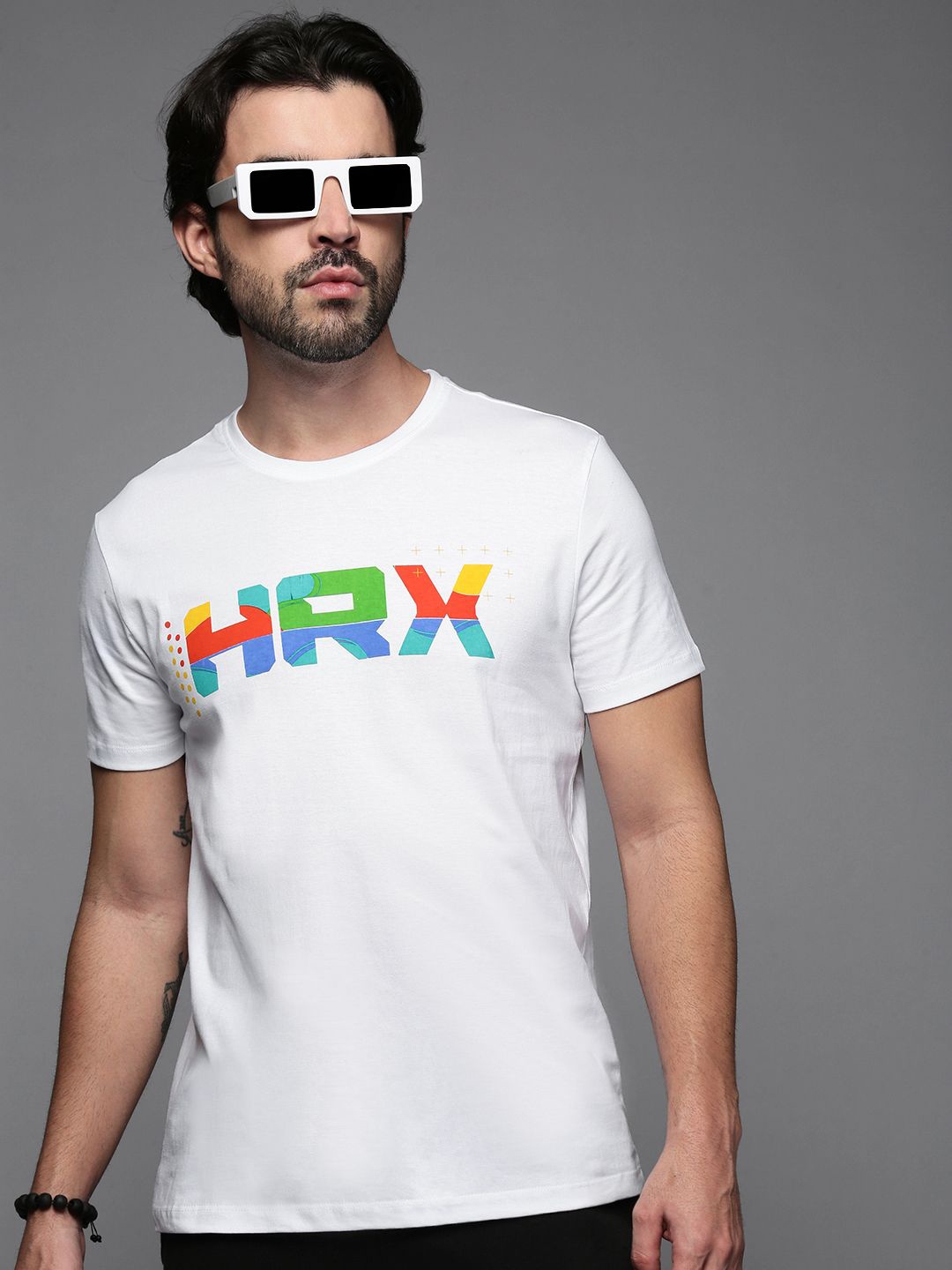 HRX by Hrithik Roshan Men Typography Printed Round Neck T-shirt, White