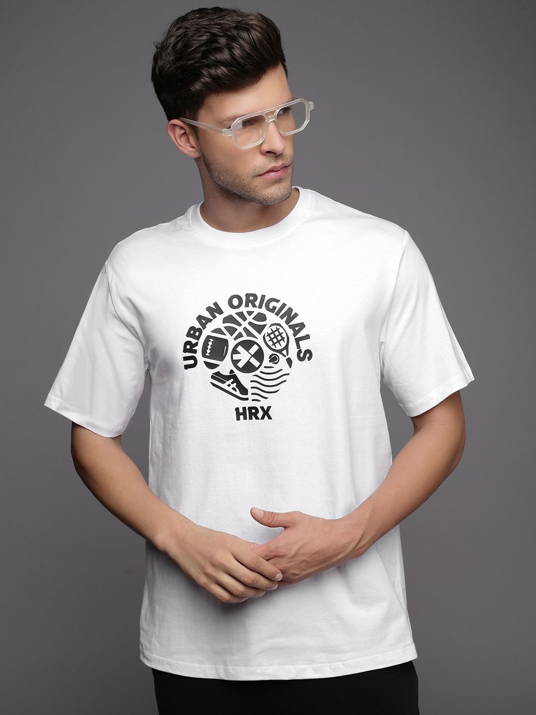 

HRX by Hrithik Roshan Men Typography Printed Round Neck T-shirt, White