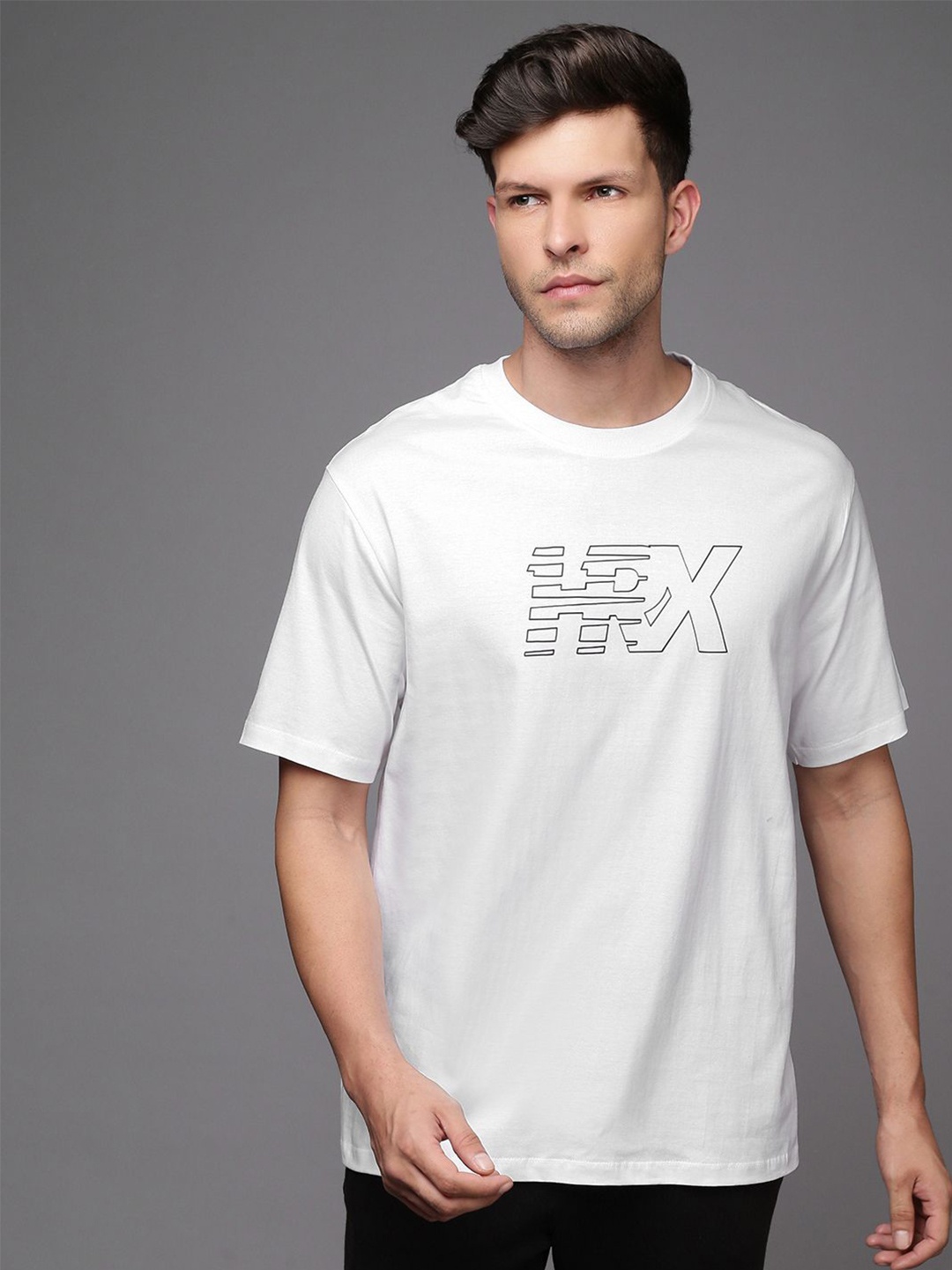 

HRX by Hrithik Roshan Men Typography Printed Round Neck T-shirt, White