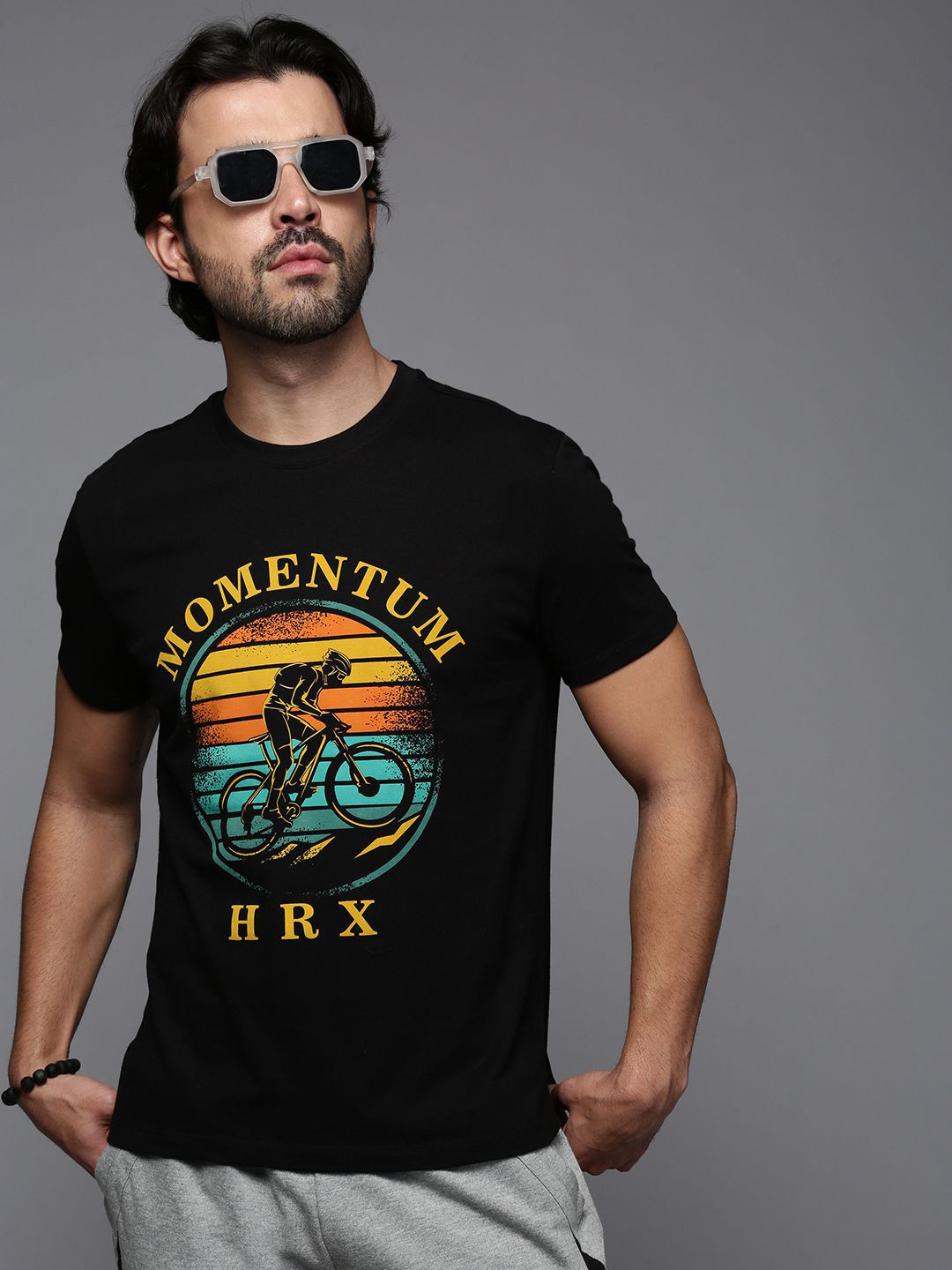

HRX by Hrithik Roshan Men Typography Printed Round Neck T-shirt, Black