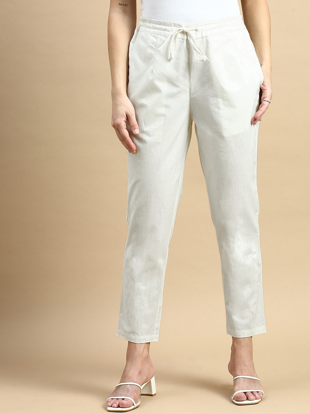 

De Moza Women Trousers, Off white