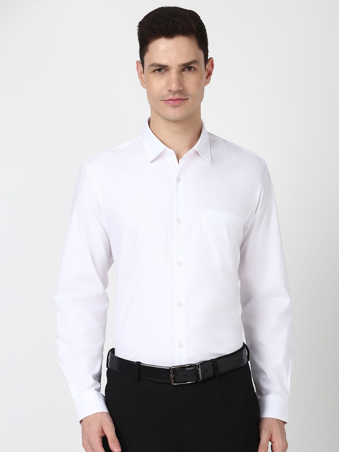 

Peter England Men Solid Opaque Formal Shirt, White