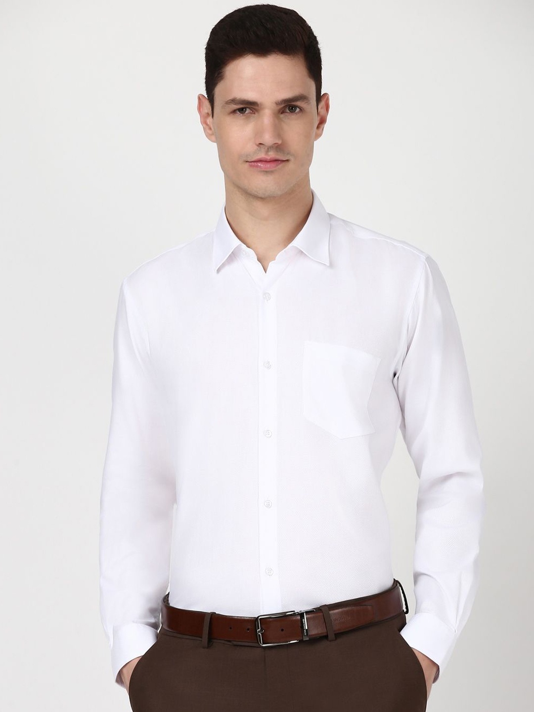 

Peter England Men Solid Opaque Formal Shirt, White