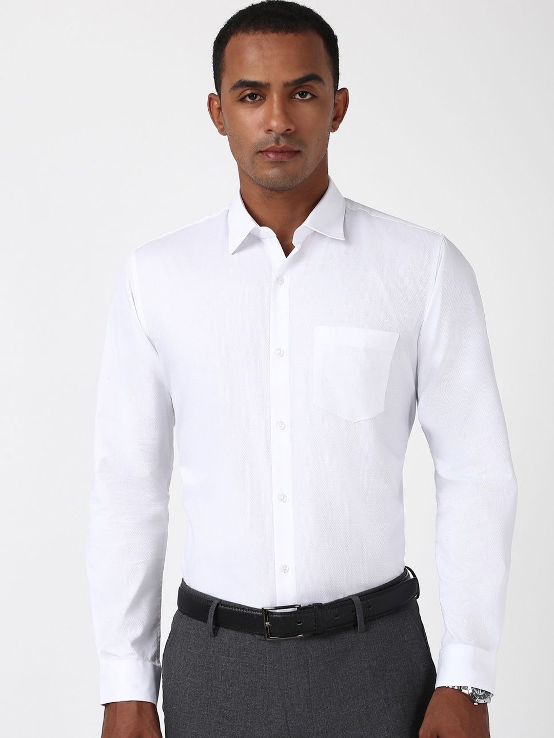 

Peter England Men Solid Opaque Formal Shirt, White