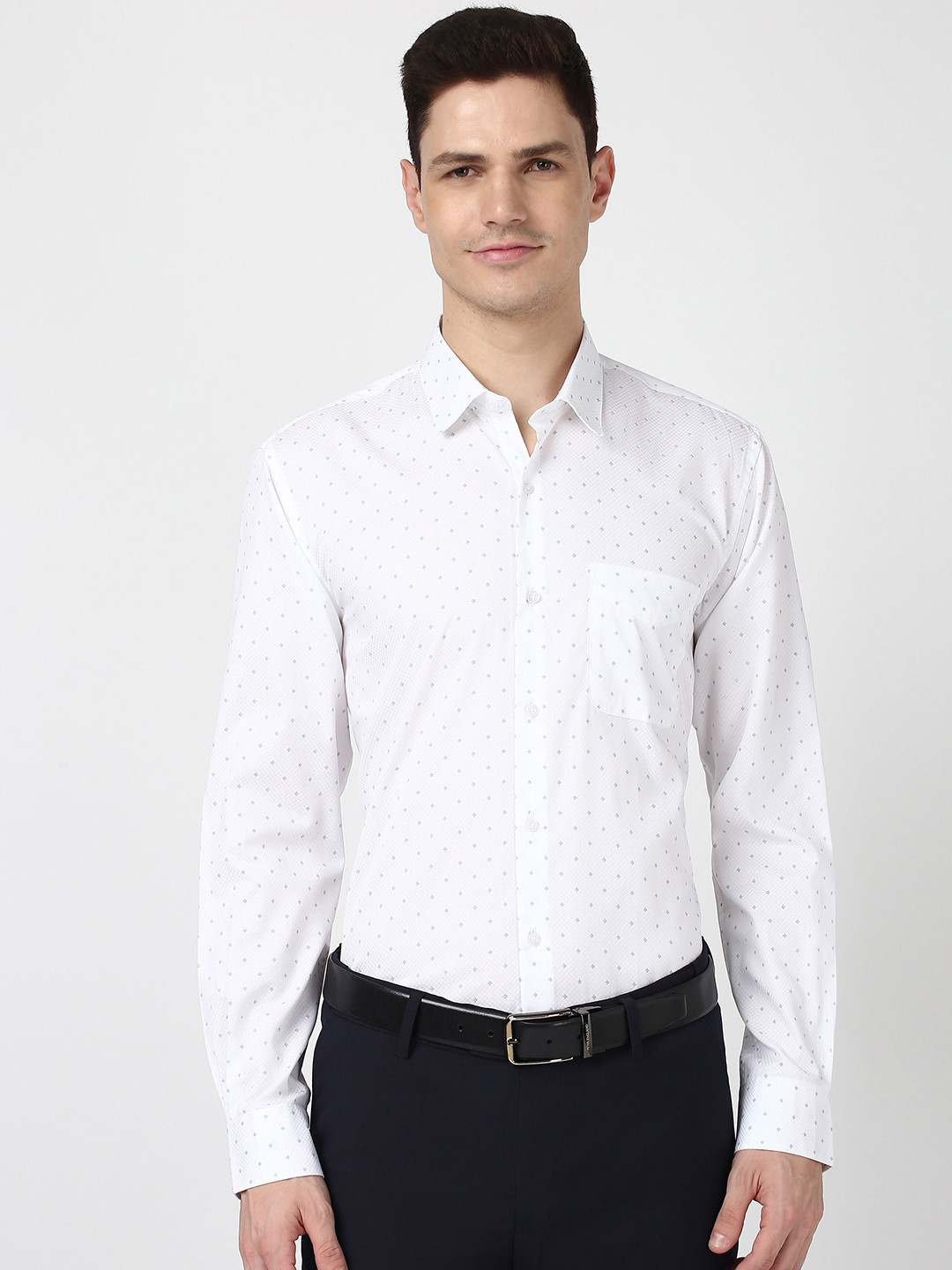 

Peter England Men Micro Ditsy Opaque Formal Shirt, White