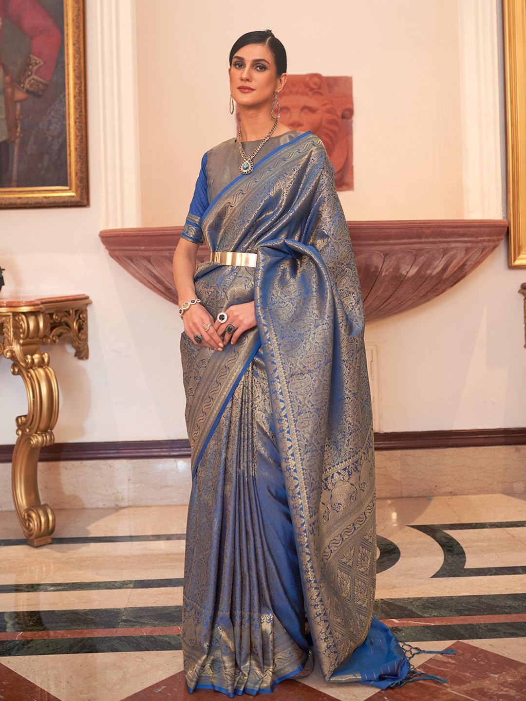 

Ishin Woven Design Banarasi Saree, Blue