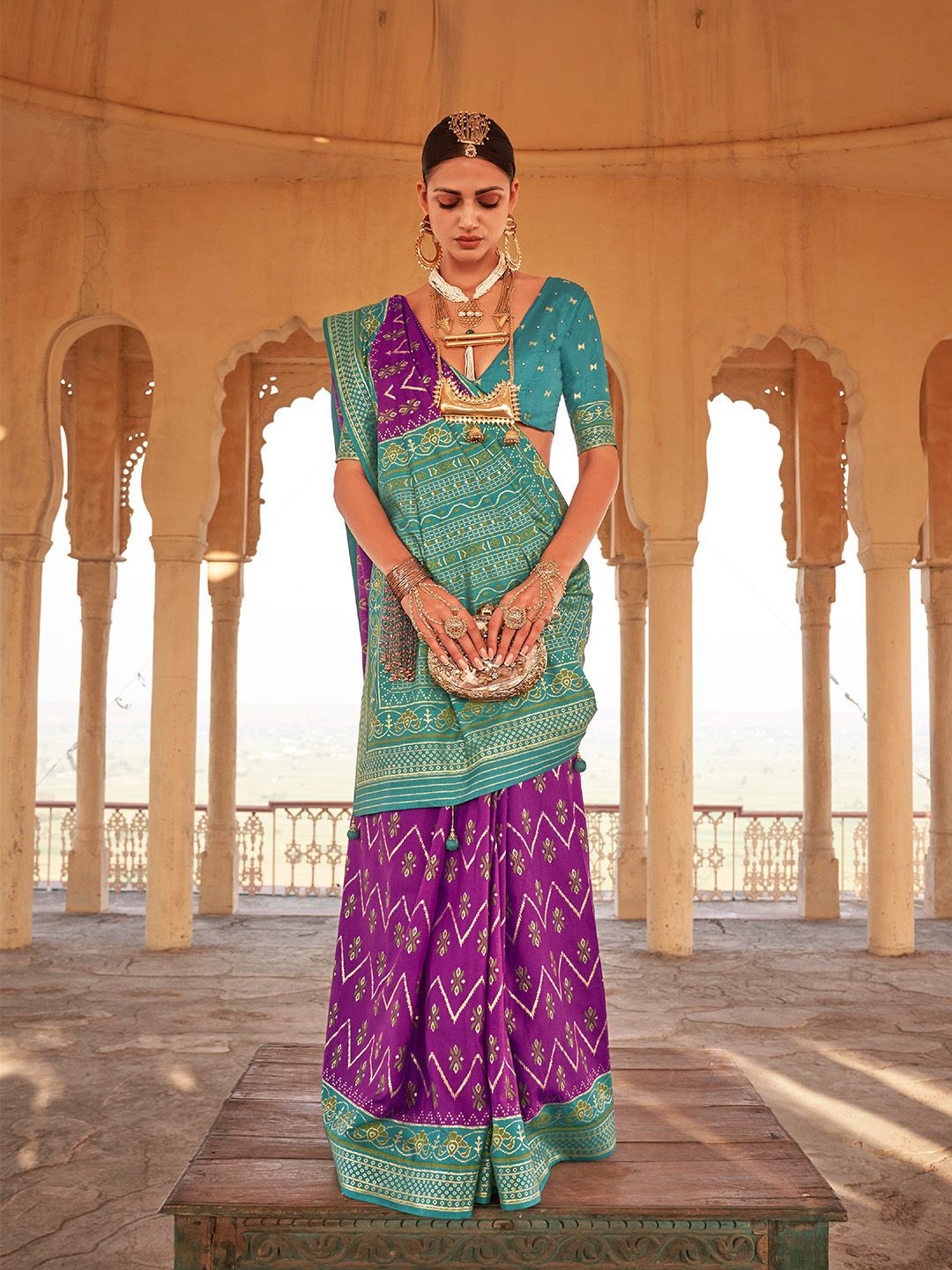 

Ishin Ethnic Motifs Banarasi Saree, Purple