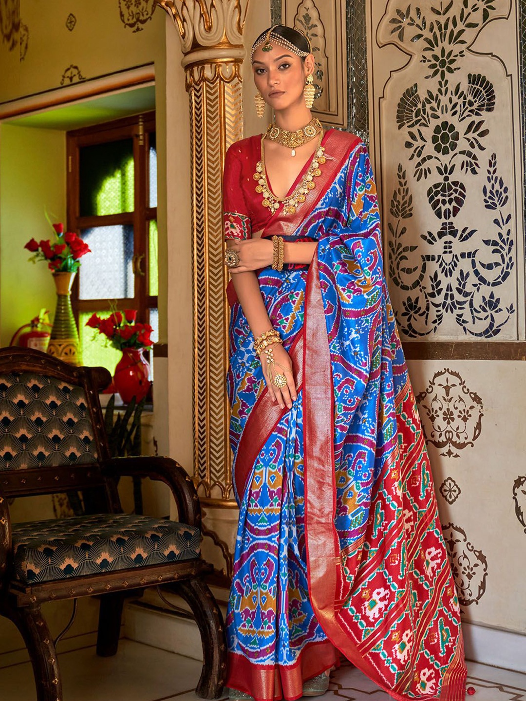 

Ishin Woven Design Patola Saree, Blue