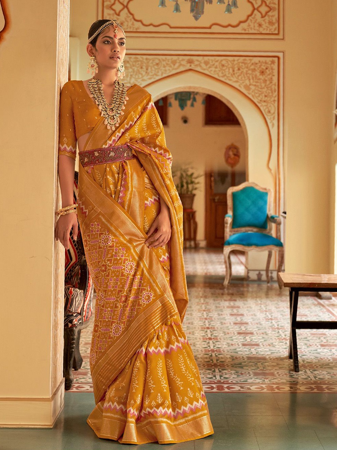 

Ishin Woven Design Patola Saree, Yellow
