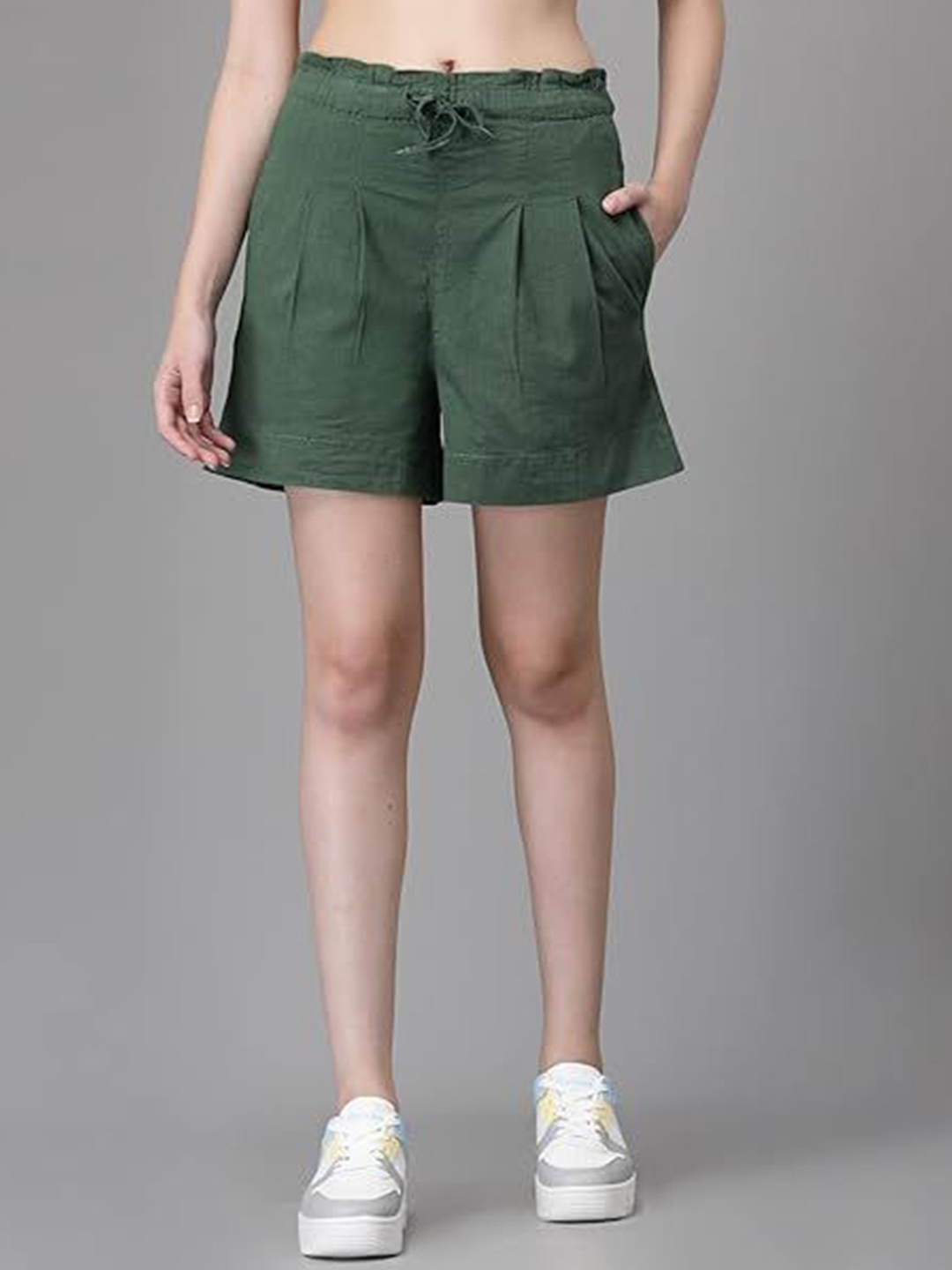 

Global Republic Women Regular Shorts, Green