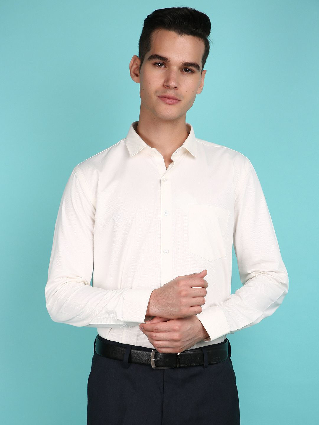 

J White by Vmart Men Solid Opaque Formal Shirt, Yellow
