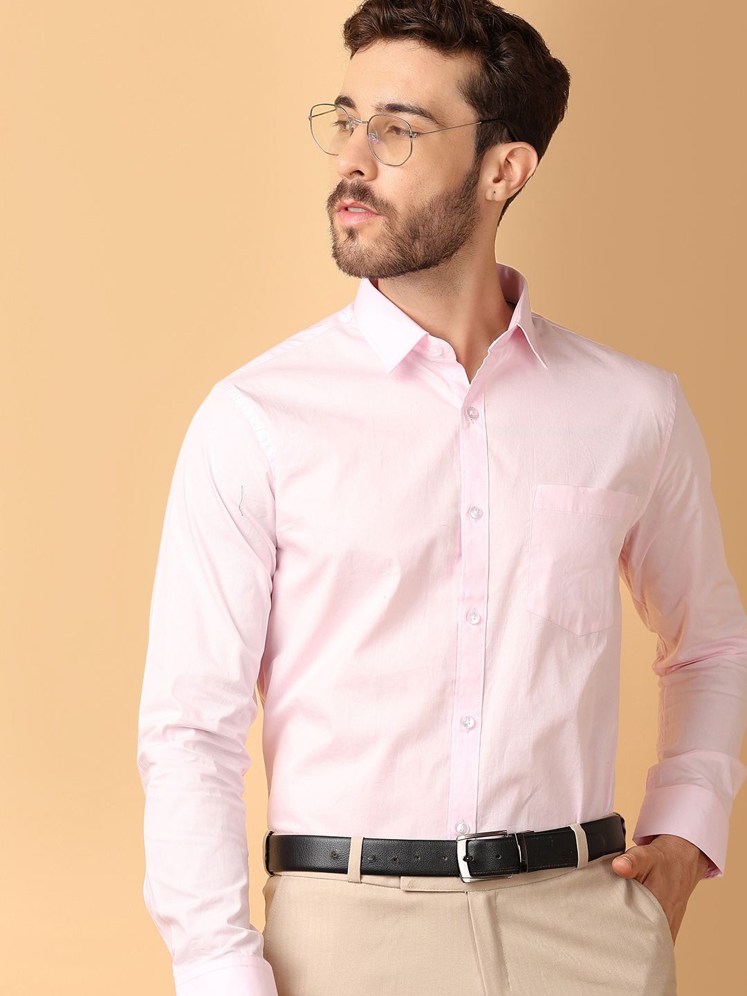 

J White by Vmart Men Solid Opaque Formal Shirt, Pink