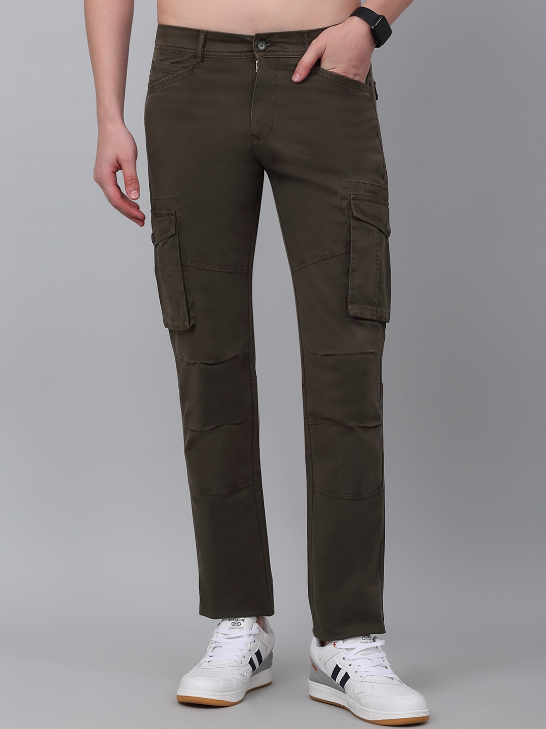 

Cantabil Men Cargos Trousers, Olive