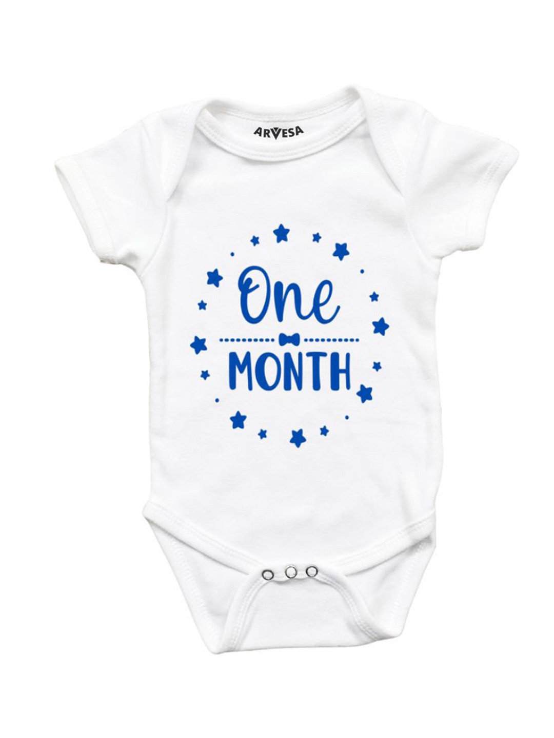 

Arvesa Infant Printed Round Neck Cotton Bodysuit, White