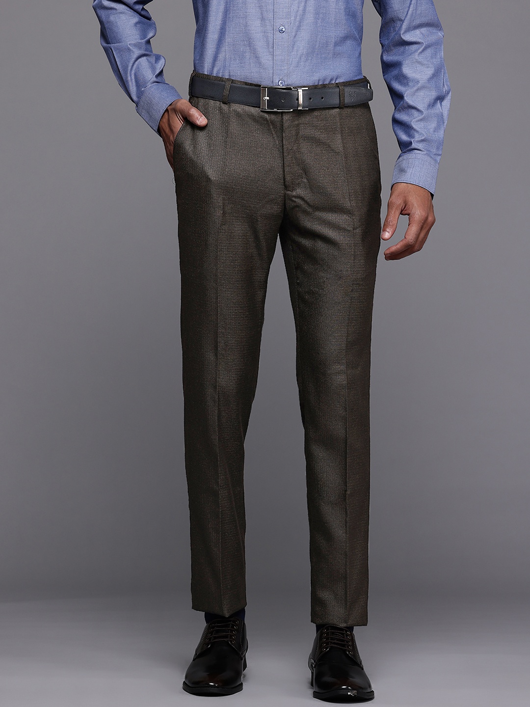 

Raymond Men Formal Slim Fit Trousers, Brown