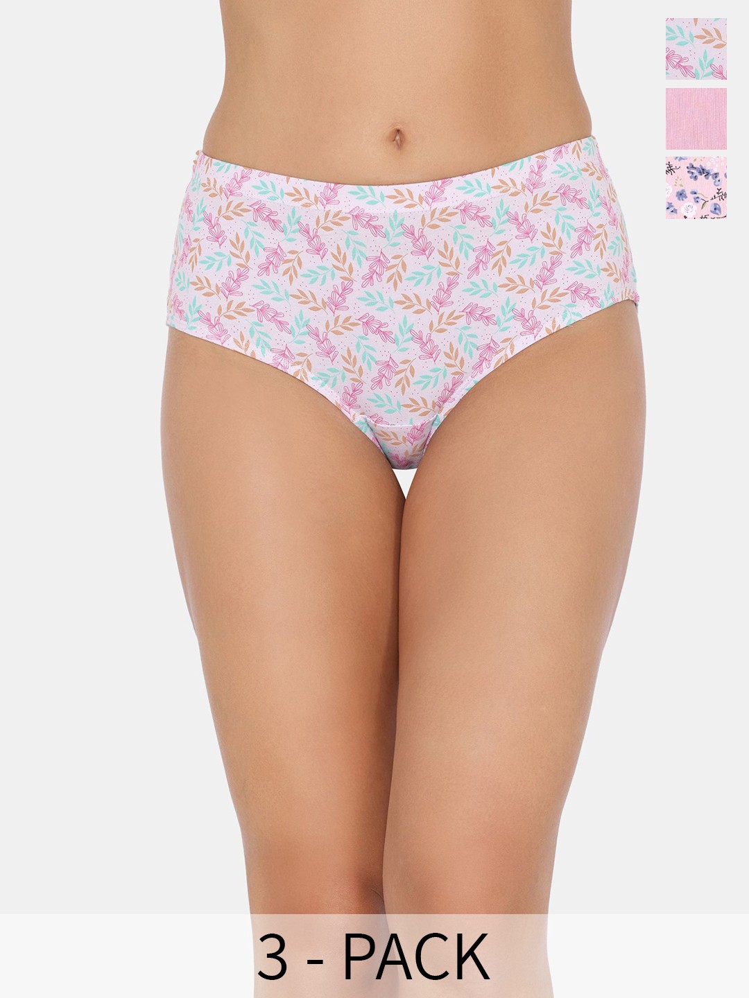 

Zivame Pack of 3 Printed Anti Microbial Briefs ZI28ALFASHPONGE, White