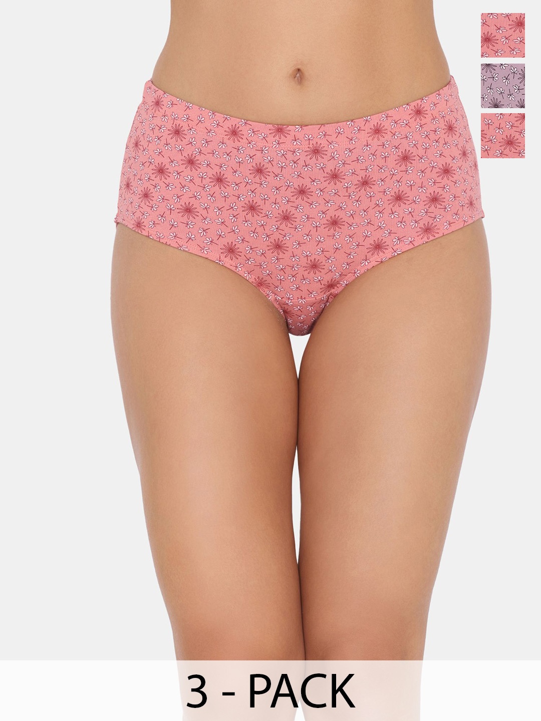 

Zivame Pack Of 3 Printed Hipster Briefs ZI28AMFASHBSKIN, Blue