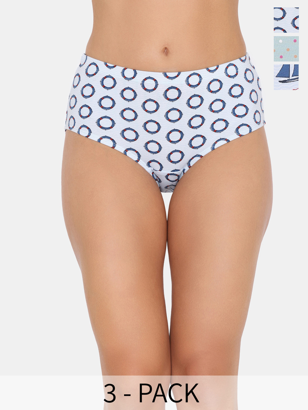 

Zivame Pack of 3 Anti Microbial Briefs -ZI28AMFASHRGREN, White