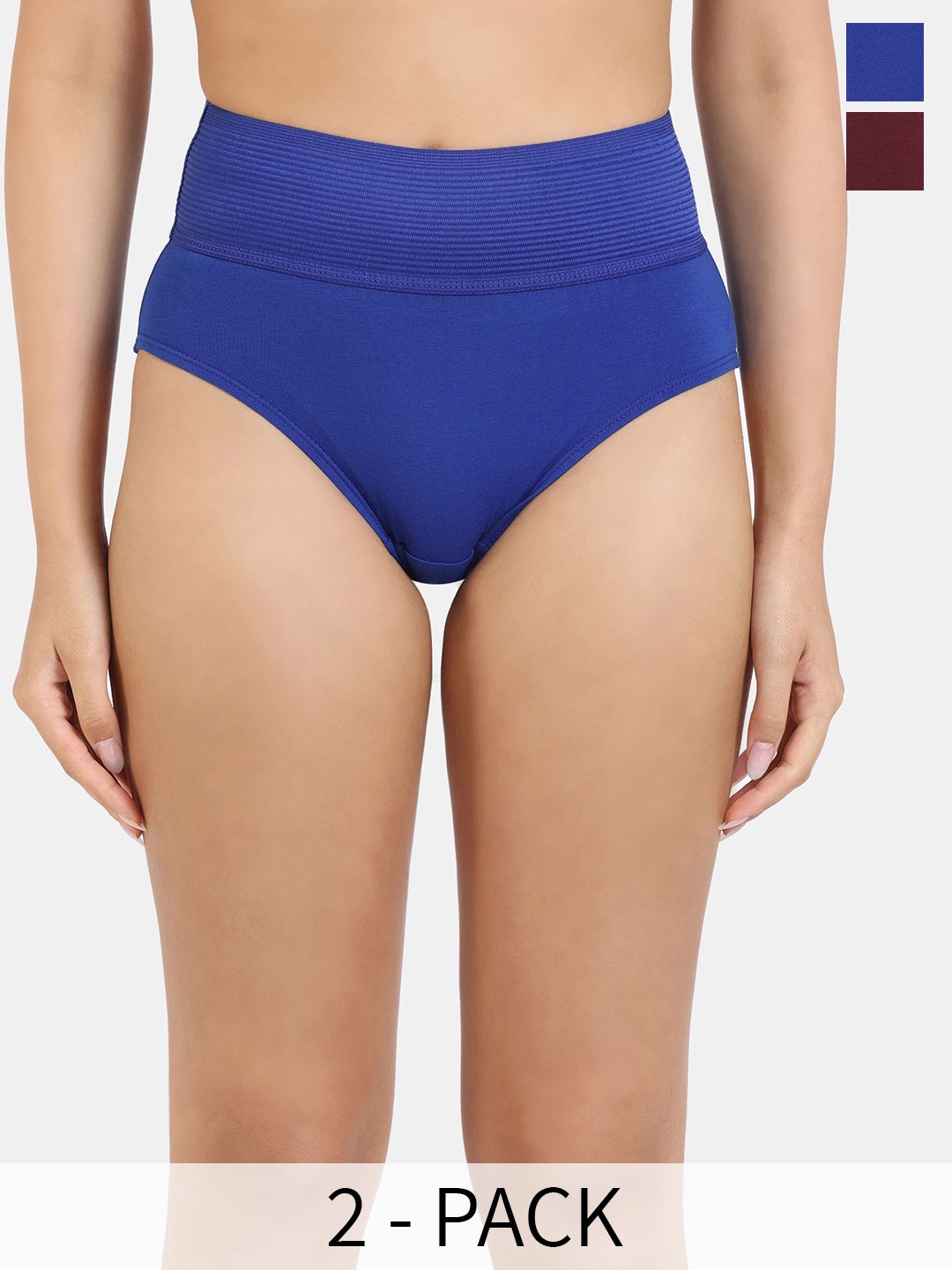 

Zivame Pack Of 2 Hipster Briefs ZI28AMFASHVBMGT, Maroon