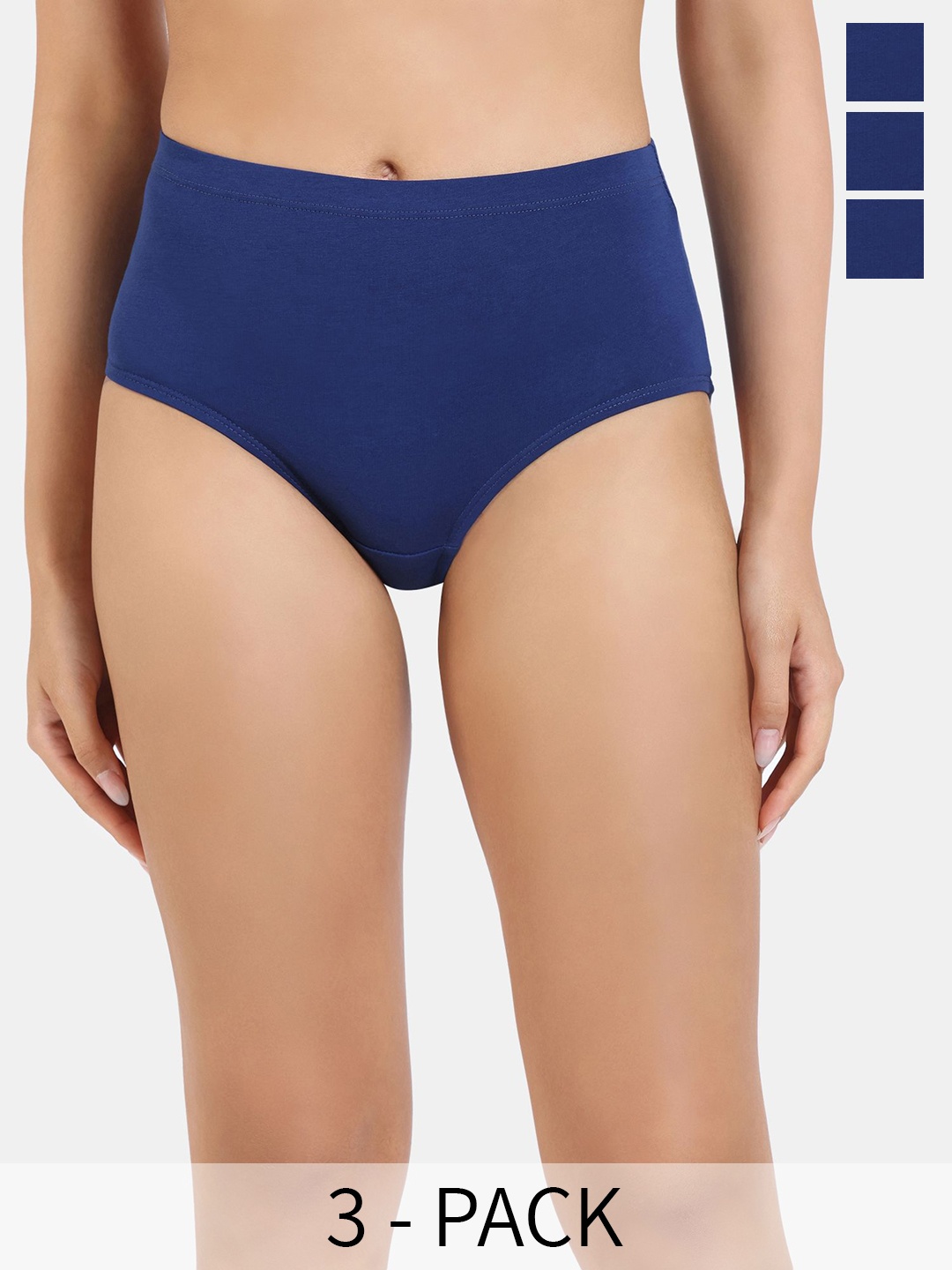 

Zivame Pack Of 3 Hipster Briefs ZI28BEFASHABLUE, Blue