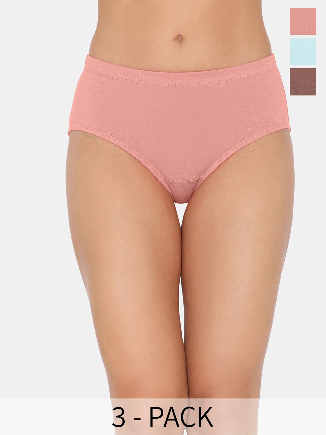 

Zivame Pack Of 3 Hipster Briefs ZI28AWFASHDPINK, Pink