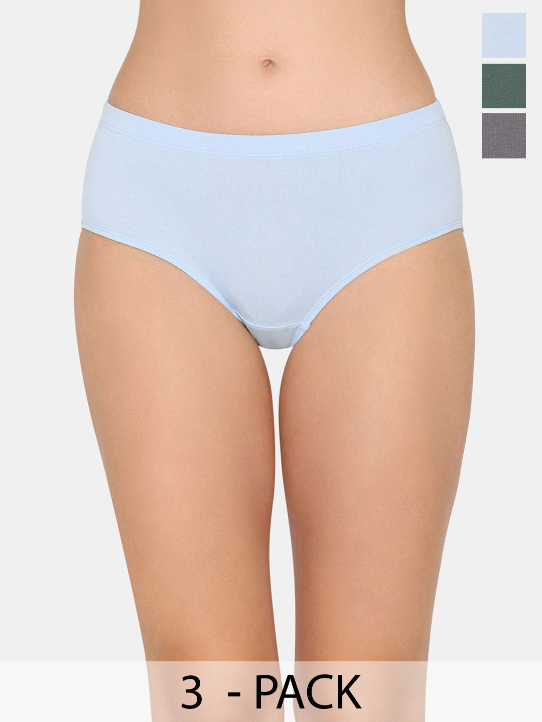 

Zivame Pack Of 3 Hipster Briefs ZI28AWFASHOWHIT, White