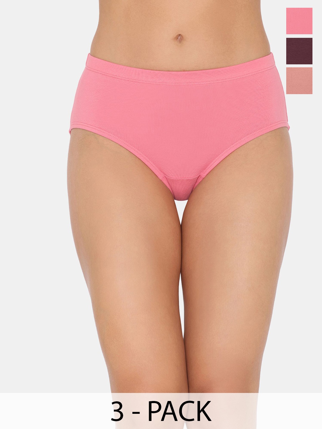 

Zivame Pack of 3 Anti Microbial Briefs -ZI28AWFASHAPINK, Purple